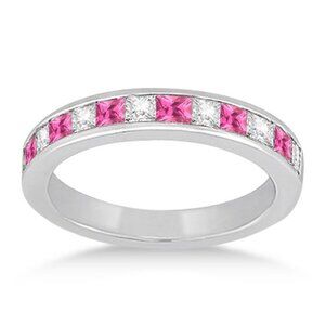 "Attractive 925 Silver Plated Pink Cubic Zirconia Couple Ring, FB16FA1082